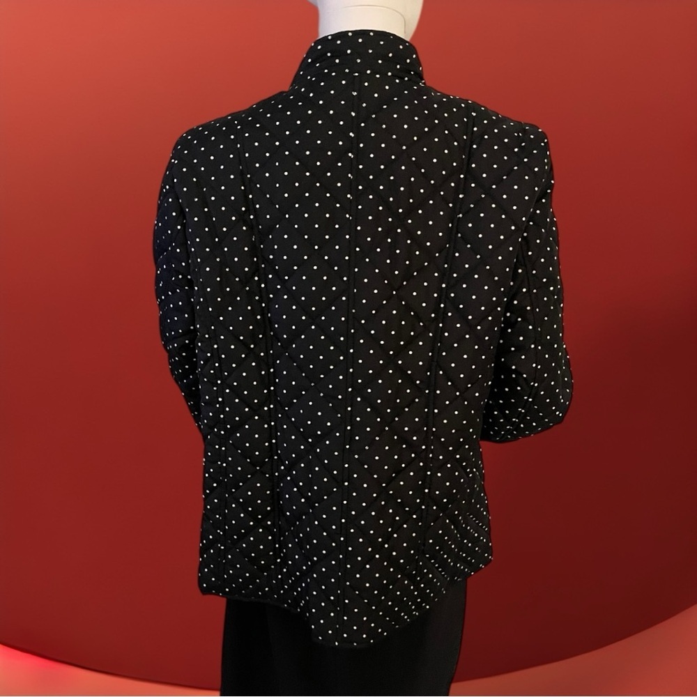 NWT CHICO’S $139 Black Polka-Dot Mandarin Collar Quilted Jacket 2 (Large 12/14) - Picture 13 of 16
